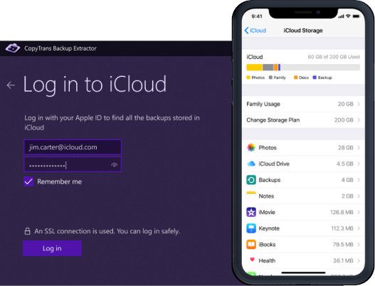 Restore data from iCloud backups