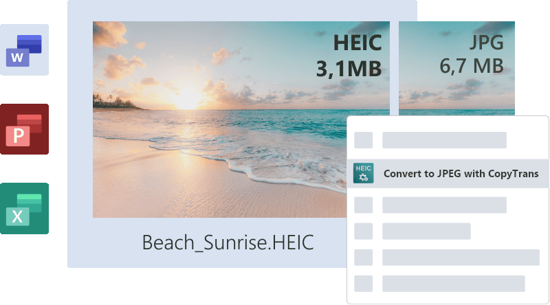 Heic Heif compatible with Microsoft Office