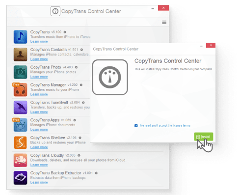 Install CopyTrans Control Center