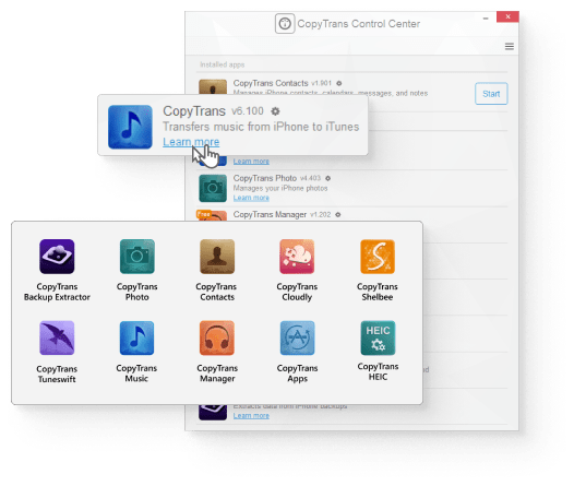 learn more about CopyTrans applications