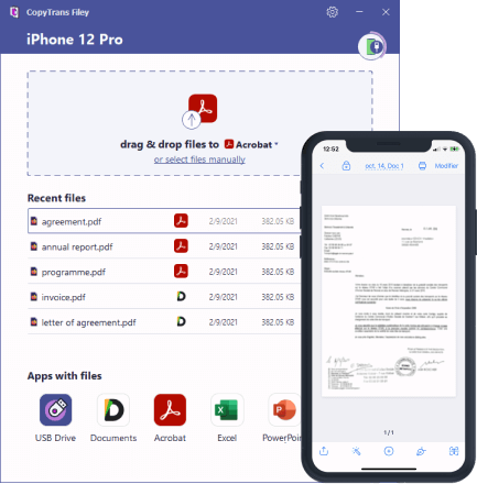 Transfer files between iPhone and PC