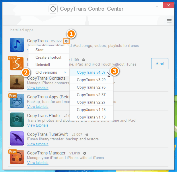 copytrans manager control center copytrans manager control center