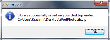 library successfully saved on your desktop