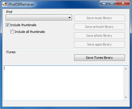 iPodDBRetriever screenshot