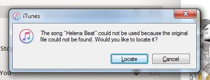 locate itunes missing songs prompt