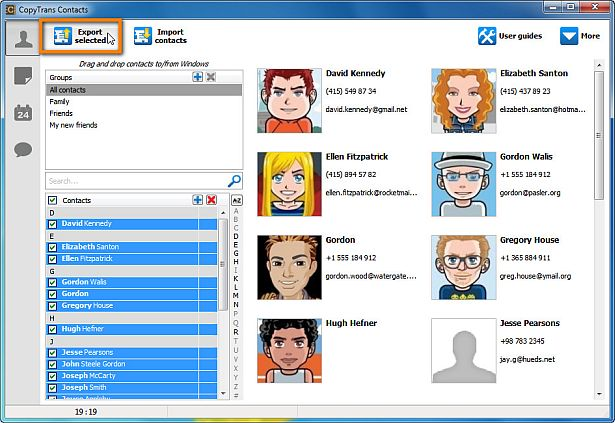 how do i print my contacts list from iphone