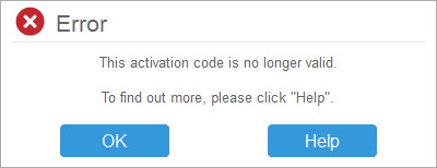 activation code not valid