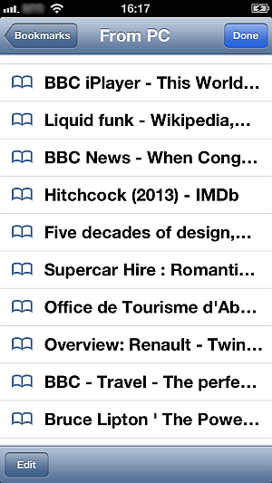 iphone bookmarks