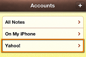 yahoo notes synced to iphone