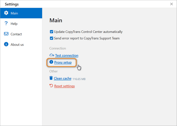 proxy settings ctcc