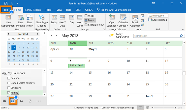 How to import Calendar to Outlook