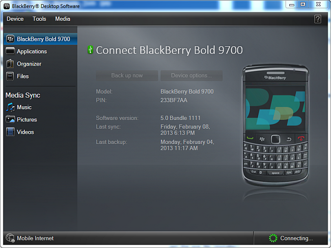 connect blackberry to pc