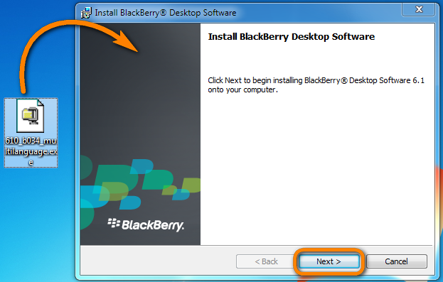 blackberry desktop installation procedure for stable version 6.1