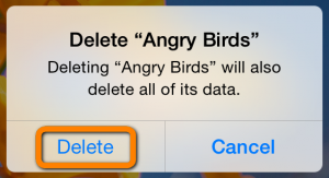 iphone app deletion prompt