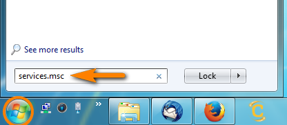 search for services.msc in windows start menu
