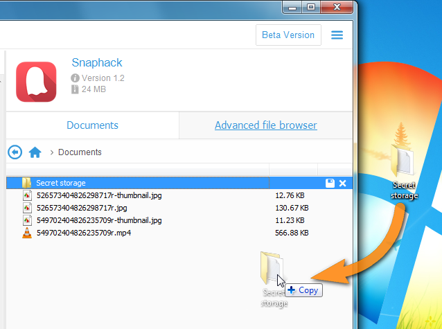 drag and drop folder from pc to copytrans apps main window