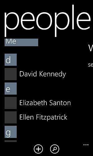 contact entries on windows phone people app