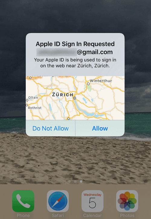 apple ID sign in requested