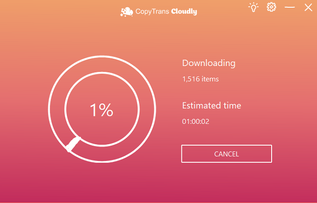 downloading photos from iCLoud with CopyTrans Cloudly