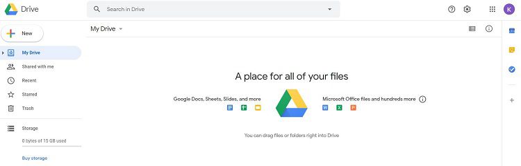 Google Drive interface