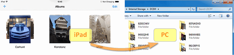 How to share album from iPhone to PC?