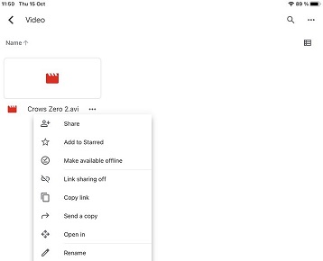 Google Drive save video