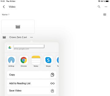 Save video in Google Drive