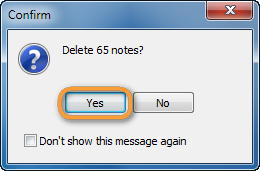 delete notes prompt