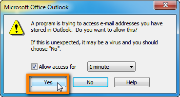 Grant access to outlook account