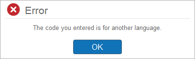 the code you entered is for another language