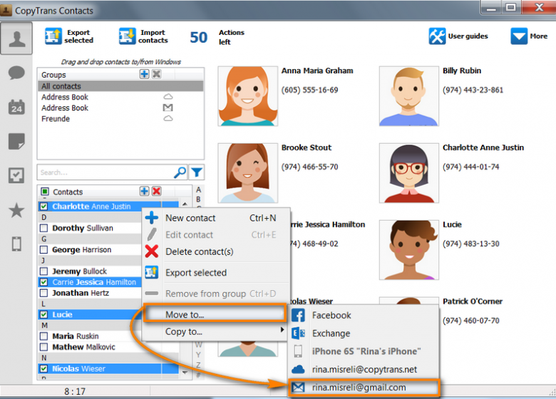 How to transfer contacts from an iPhone to Android through Gmail?