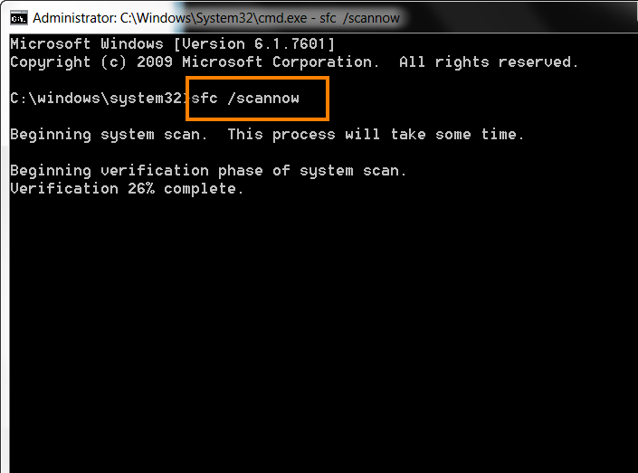 Scan system in windows command prompt