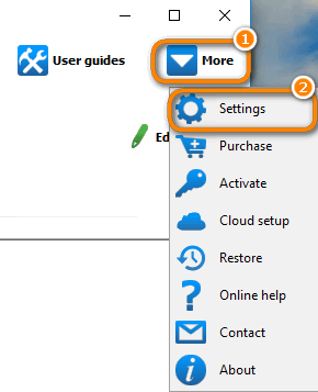 click more and then settings