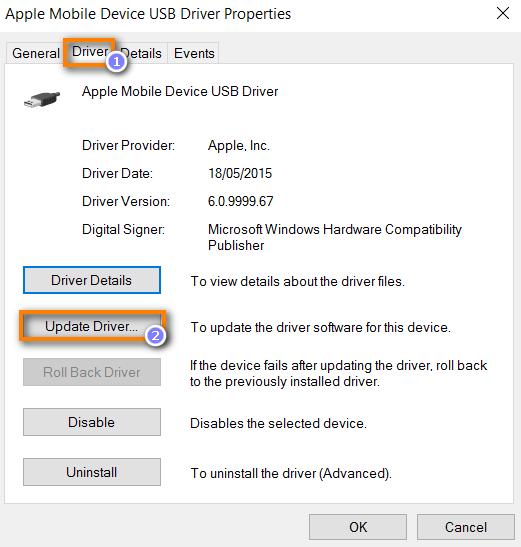 My iPhone, iPod touch, iPad is not recognized or detected as a camera by Windows 10