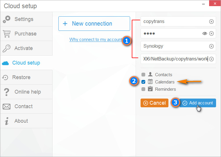 Enter your Synology credentials