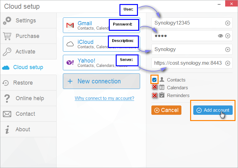 Manage your Synology address book with CopyTrans Contacts