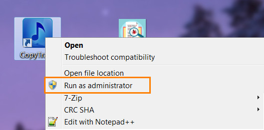 Right-click and run as administrator