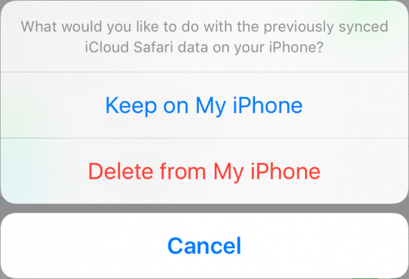 Select the "Keep on my iPhone" option