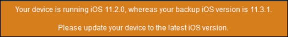 Make sure that your device is running the latest version of iOS to perform custom restore from a backup. 