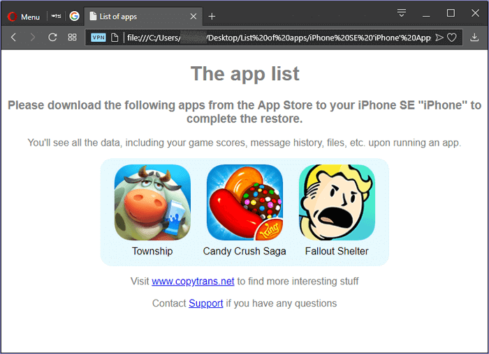 Download the apps that appeared in the app list