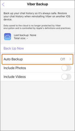 automatic viber backup icloud