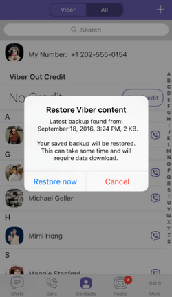 restore viber messages from icloud