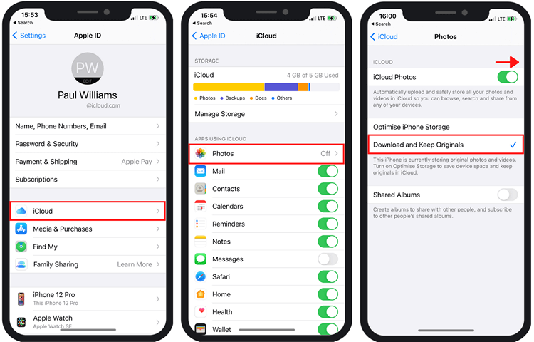 How to get photos from iCloud to iPhone