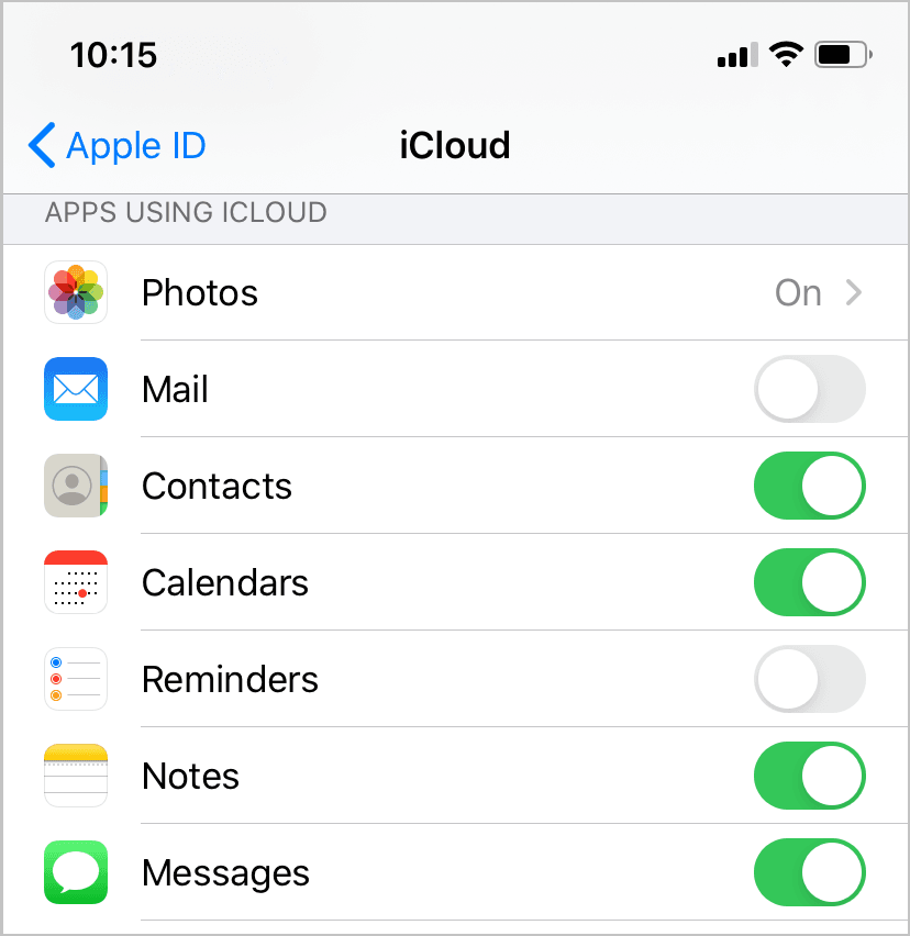 iCLoud syncing