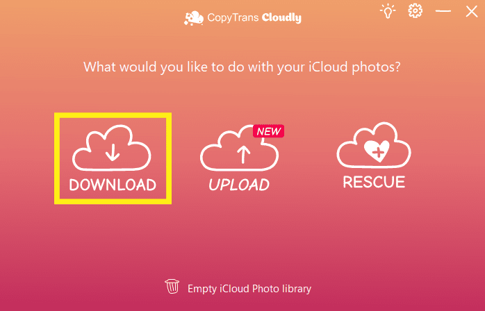 Download photo albums using CopyTrans Cloudly