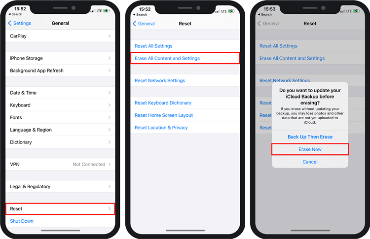 How to reset iPhone to get photos fro iCloud
