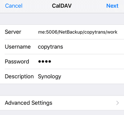 Configure CalDav on your iPhone or iPad