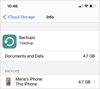 Open the most recent iCloud backup