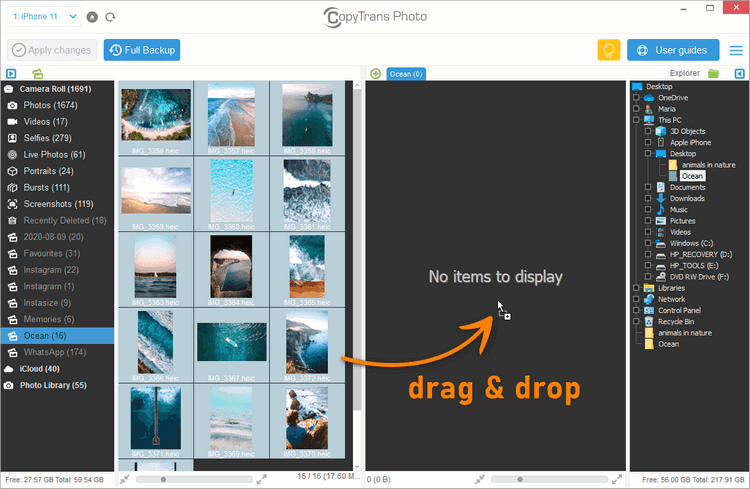 import photos from iPhone to PC