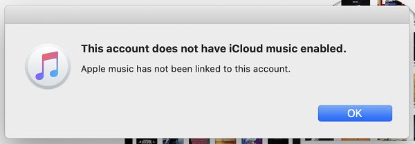 iCloud Music is not enabled error